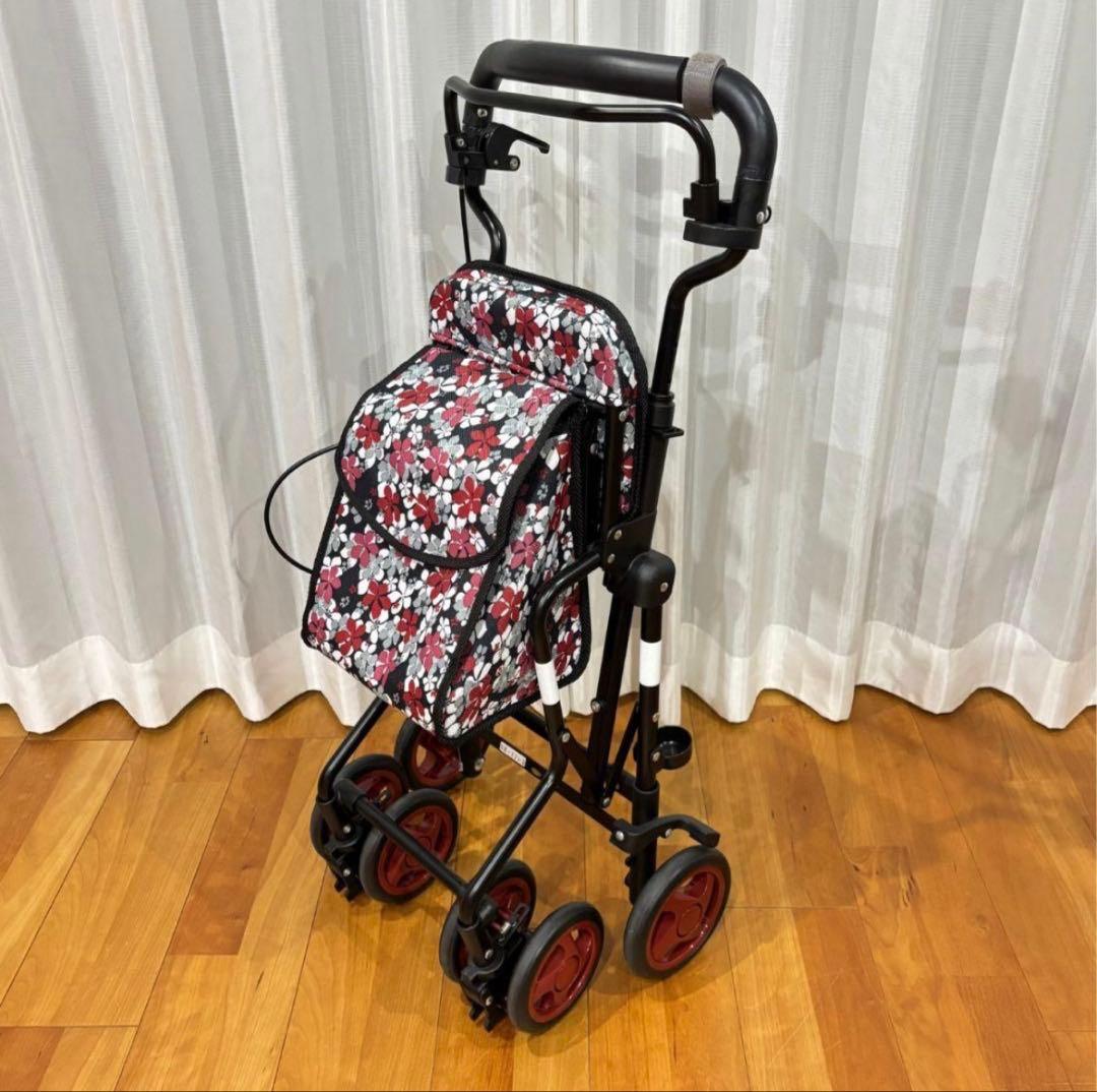 ✨美品✨島製作所 シルバーカー モート 軽量3.7kg 花柄 座面付 説明書付