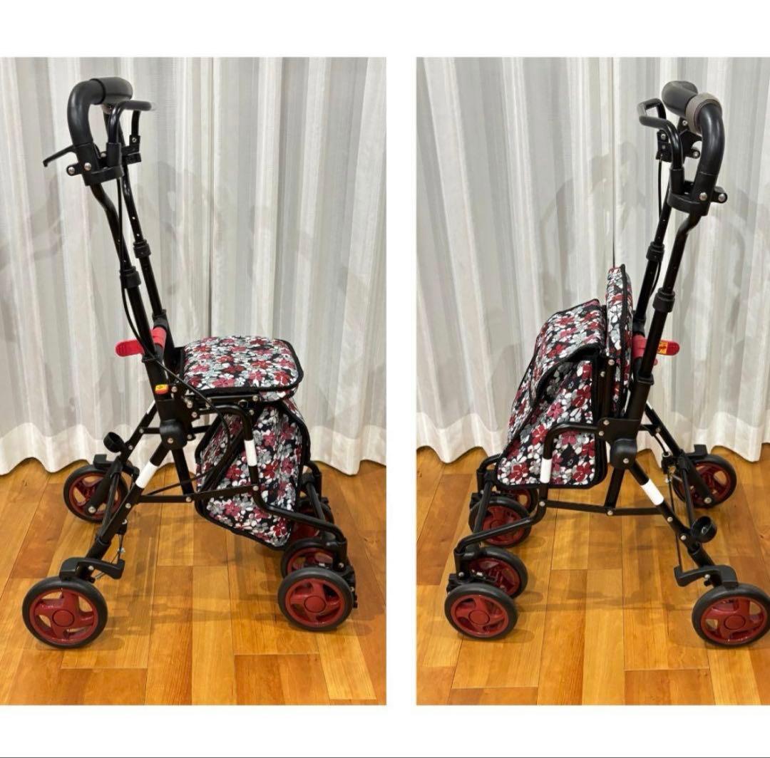 ✨美品✨島製作所 シルバーカー モート 軽量3.7kg 花柄 座面付 説明書付