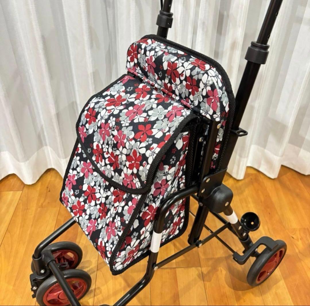 ✨美品✨島製作所 シルバーカー モート 軽量3.7kg 花柄 座面付 説明書付