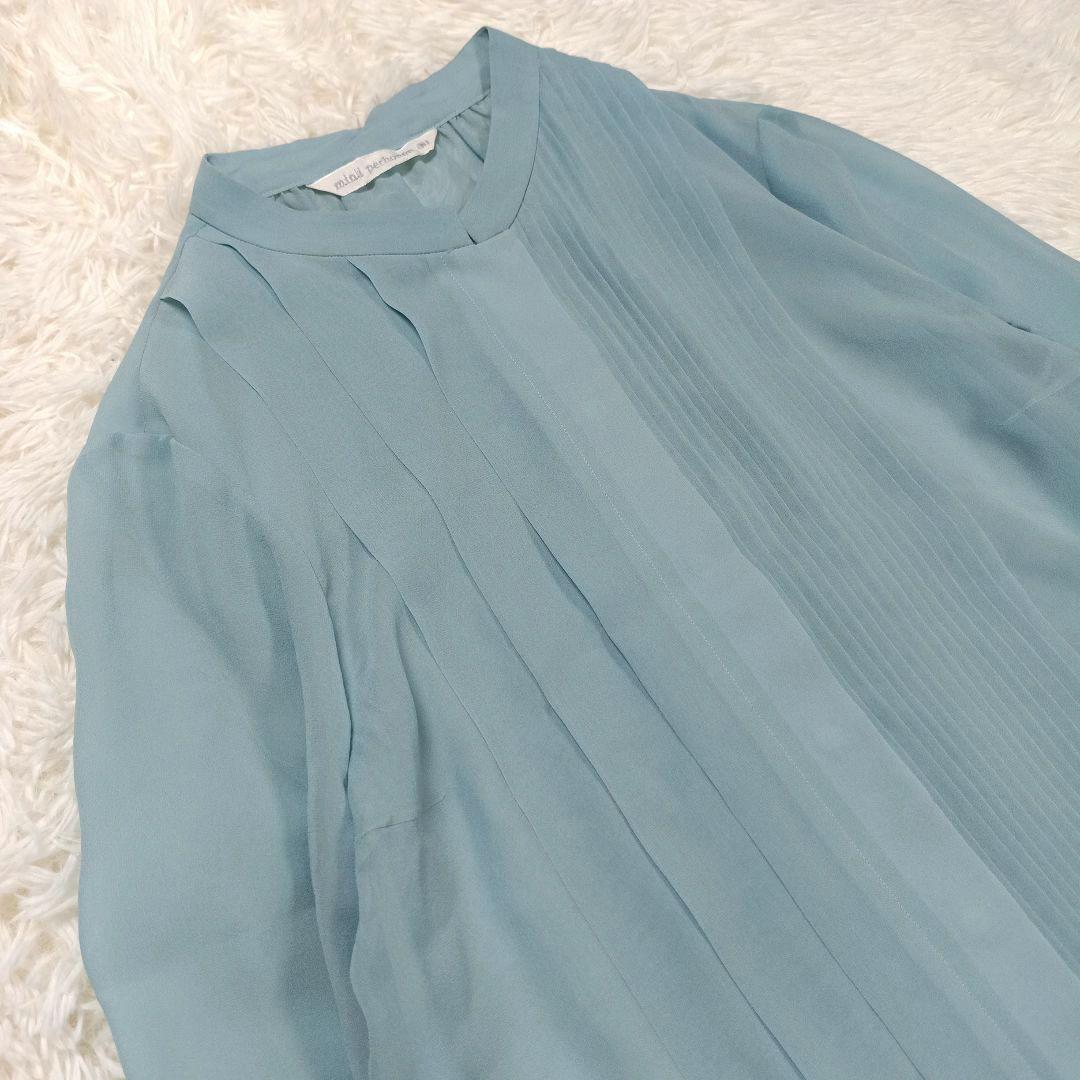 極美品✨ミナペルホネン現行　シルク100 シフォンブラウス　希少40　マオカラー