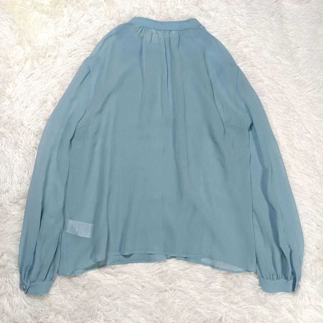 極美品✨ミナペルホネン現行　シルク100 シフォンブラウス　希少40　マオカラー