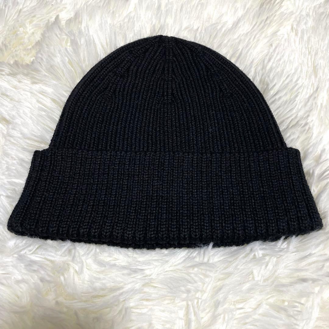 MAISON KITSUNÉ 黒 ニット帽 100%ウール　 ビーニー