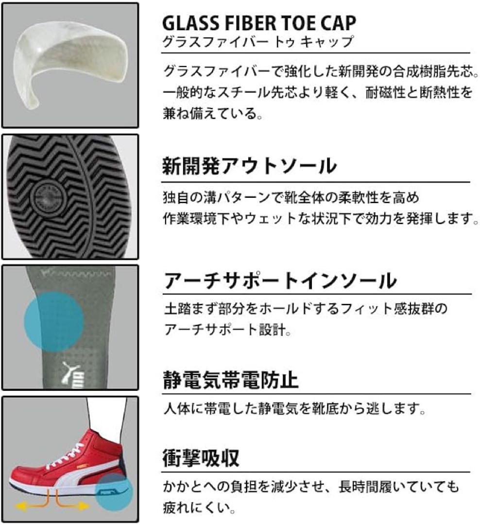 安全靴 PUMA プーマ 63.204.0 セーフティー ホワイト　25.0㎝