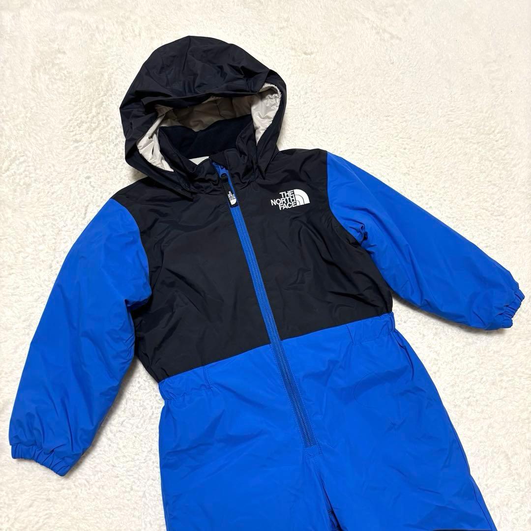 美品 THE NORTH FACE キッズ スキーウェア 100cm 青 × 黒