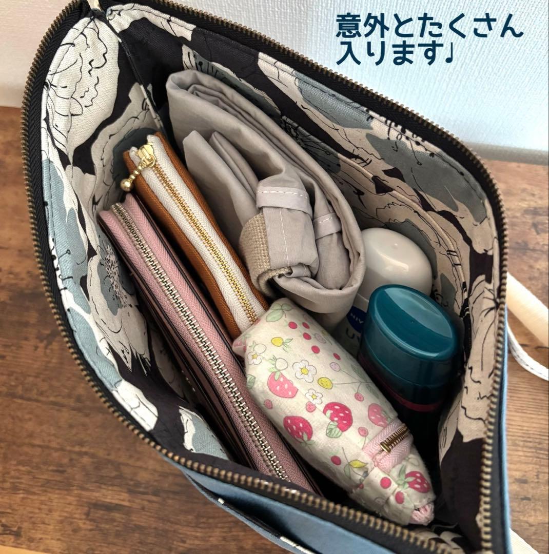 【JUNE】30cmファスナーショルダーバッグ　ナイロンオックスキルト