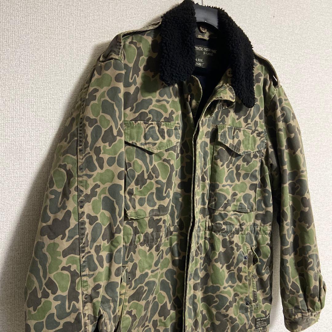 【激レア】オールドステューシー 迷彩 ダックハンターカモ 襟ボアジャケット XL