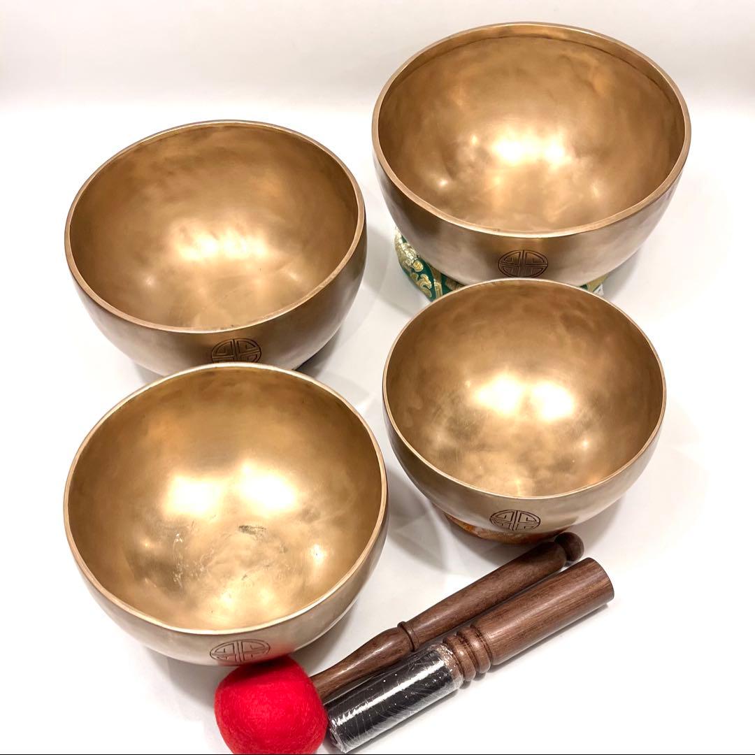 フルムーン アンティークゴールド ソ・ラ・シ・ド 4点セット シンギングボウル