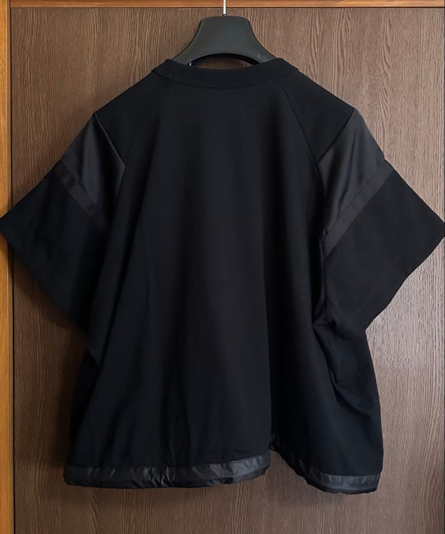 黒2新品 sacai レディース 切り替え シアー Tシャツ サカイ ブラック