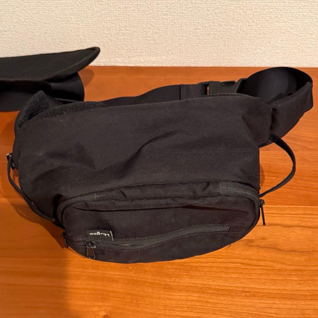 ★ここなっつ★【美品】Hugoo（ハグー）ヒップシート ブラック×イエロー