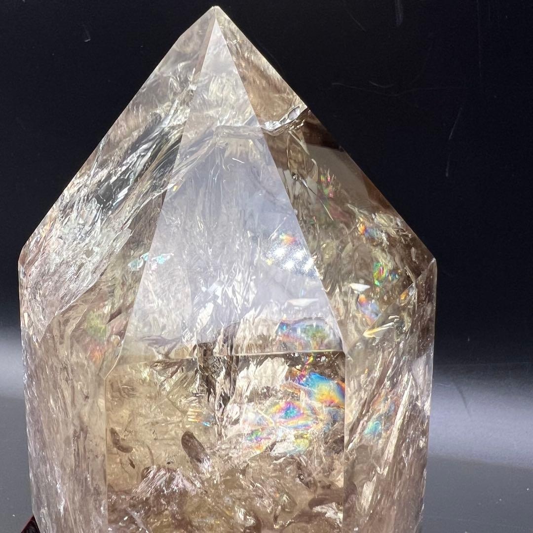 ☆超極上の煌煌さを✨幸運の石✨レインボー ファントムシトリン 六角柱 天然石