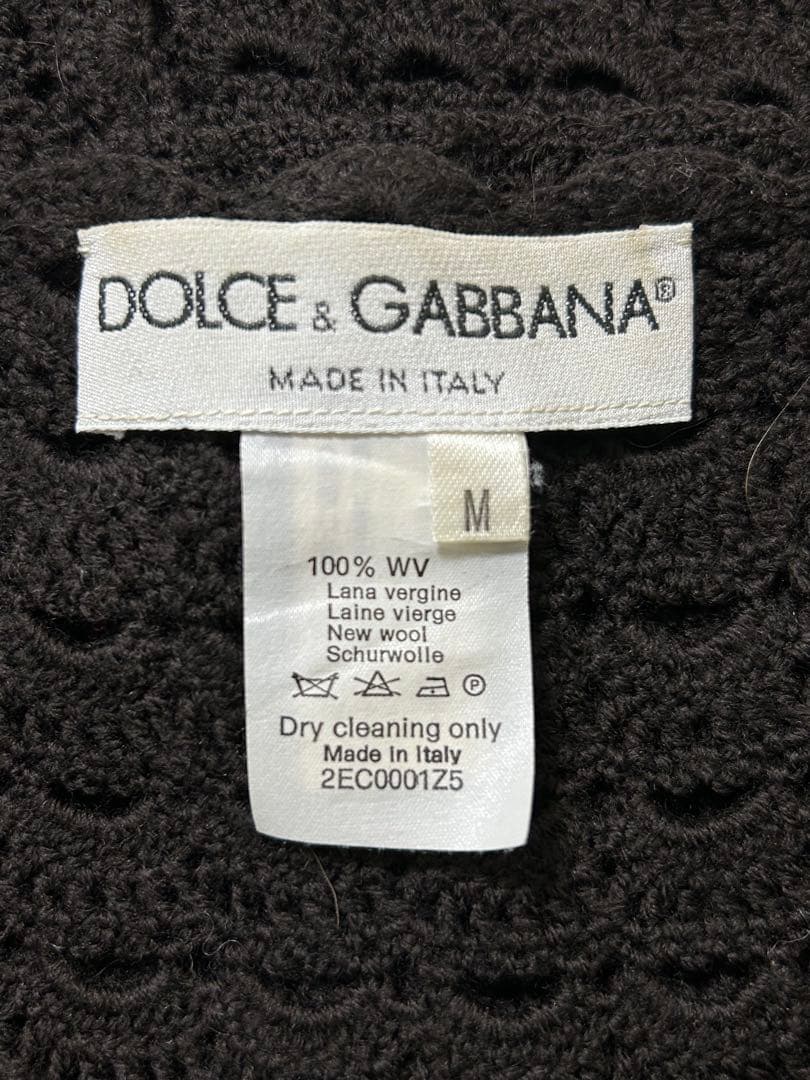 【美品】秋冬物 Dolce & Gabbana レース編み カーディガン コゲ茶
