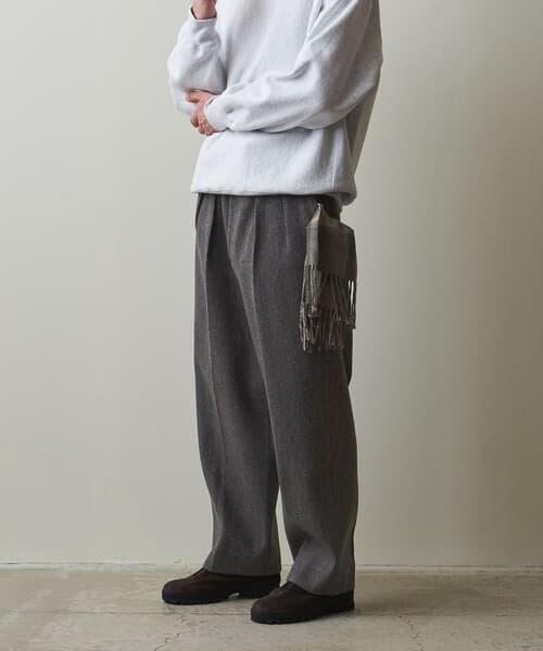 Steven Alanクッキークロス インツープリーツ ドレス トラウザーズ L