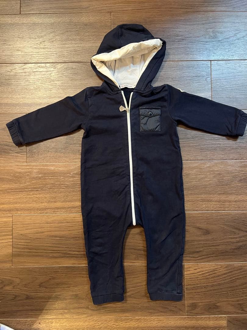 MONCLER フード付きロンパース ネイビー