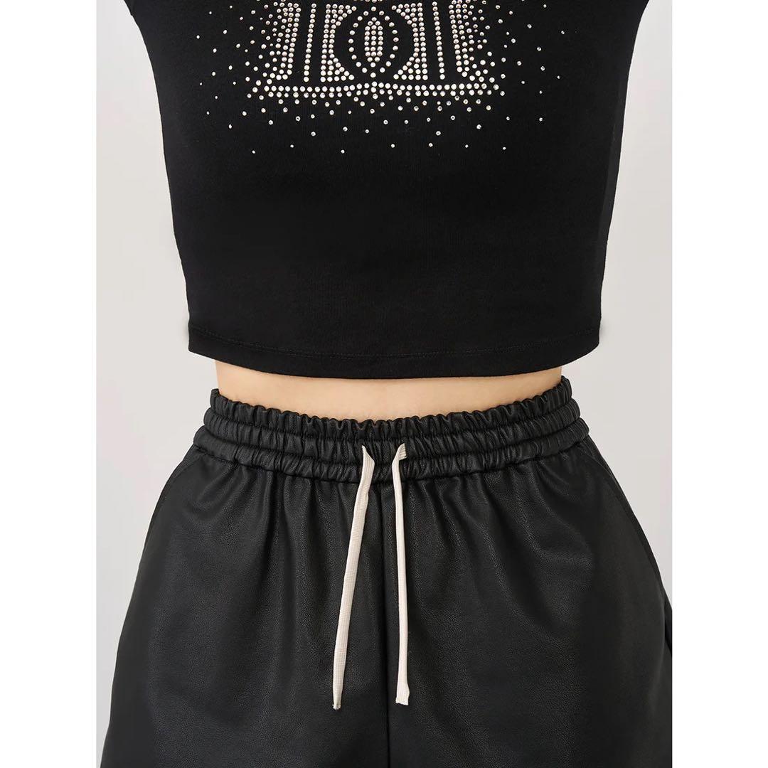 新品タグ付 ホワイト ダーリッチ シャイニーDDロゴコンパクトTシャツ フリー