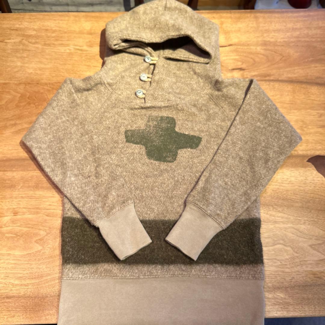 KAPITAL キャピタル サイズ1 綿×ポリ×アクリル混ボア調起毛パーカー