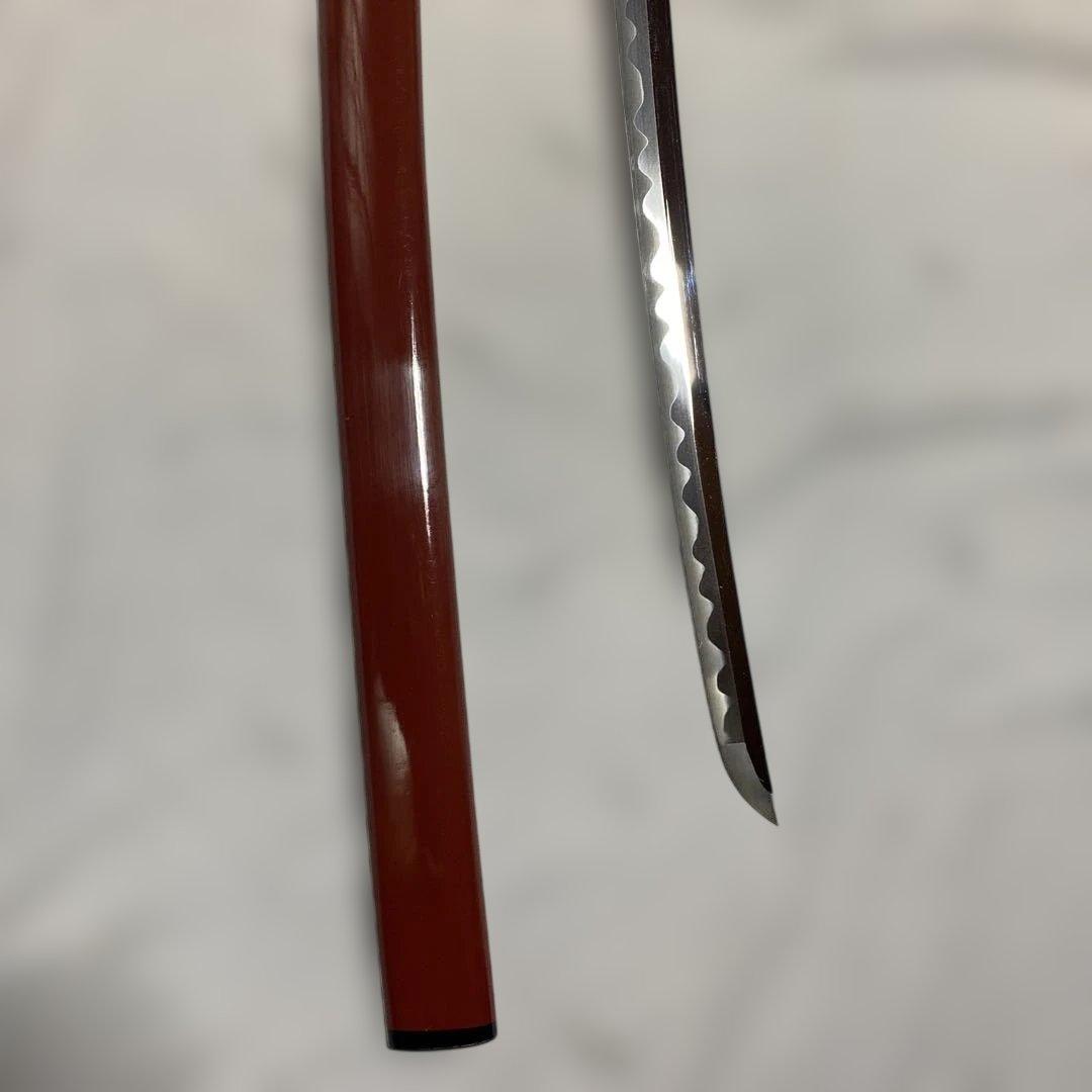 高級模造大刀 藤巻柄 竹笹図木瓜鍔 小豆色呂鞘