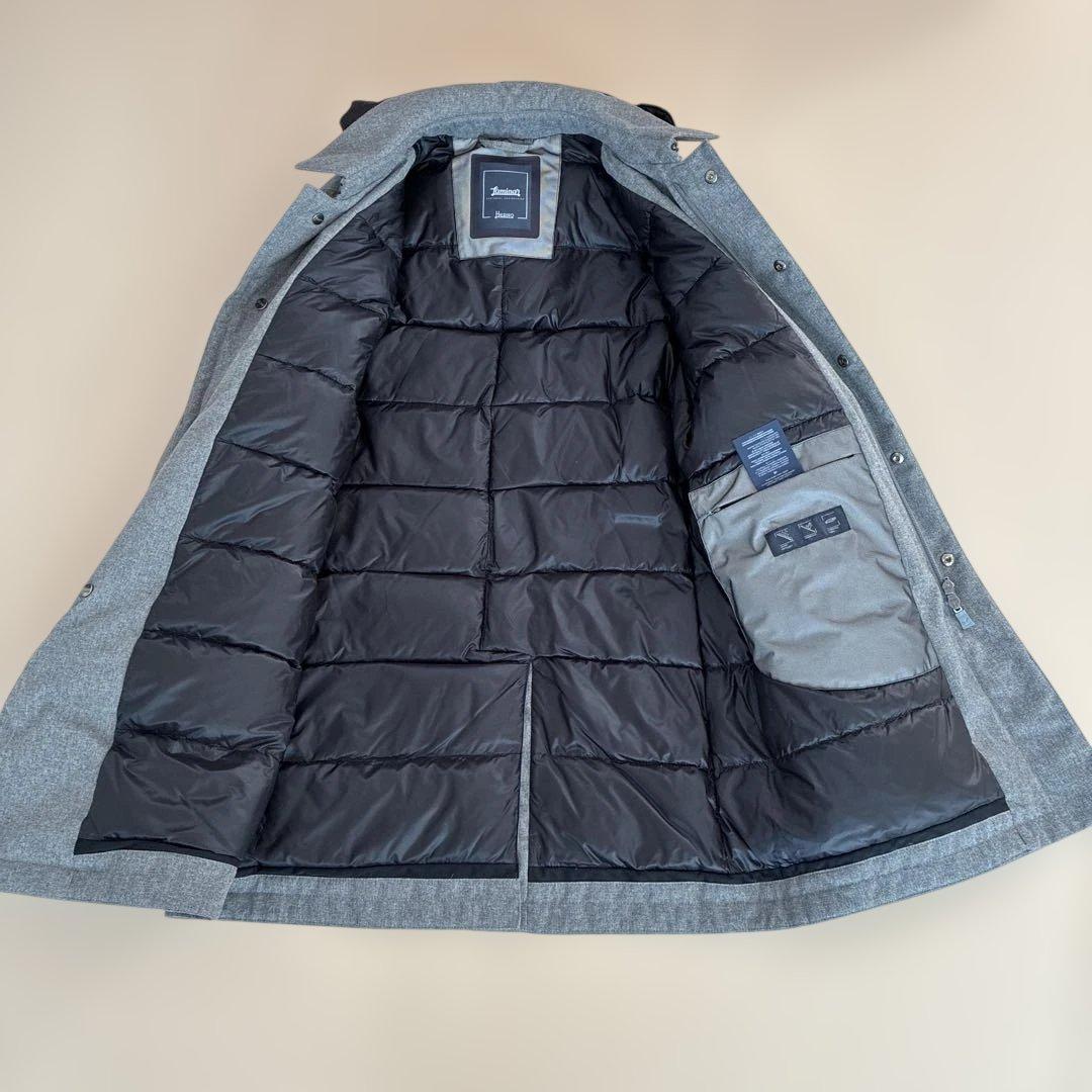 Herno グレー ダウンジャケット フード　ヘリンボーン