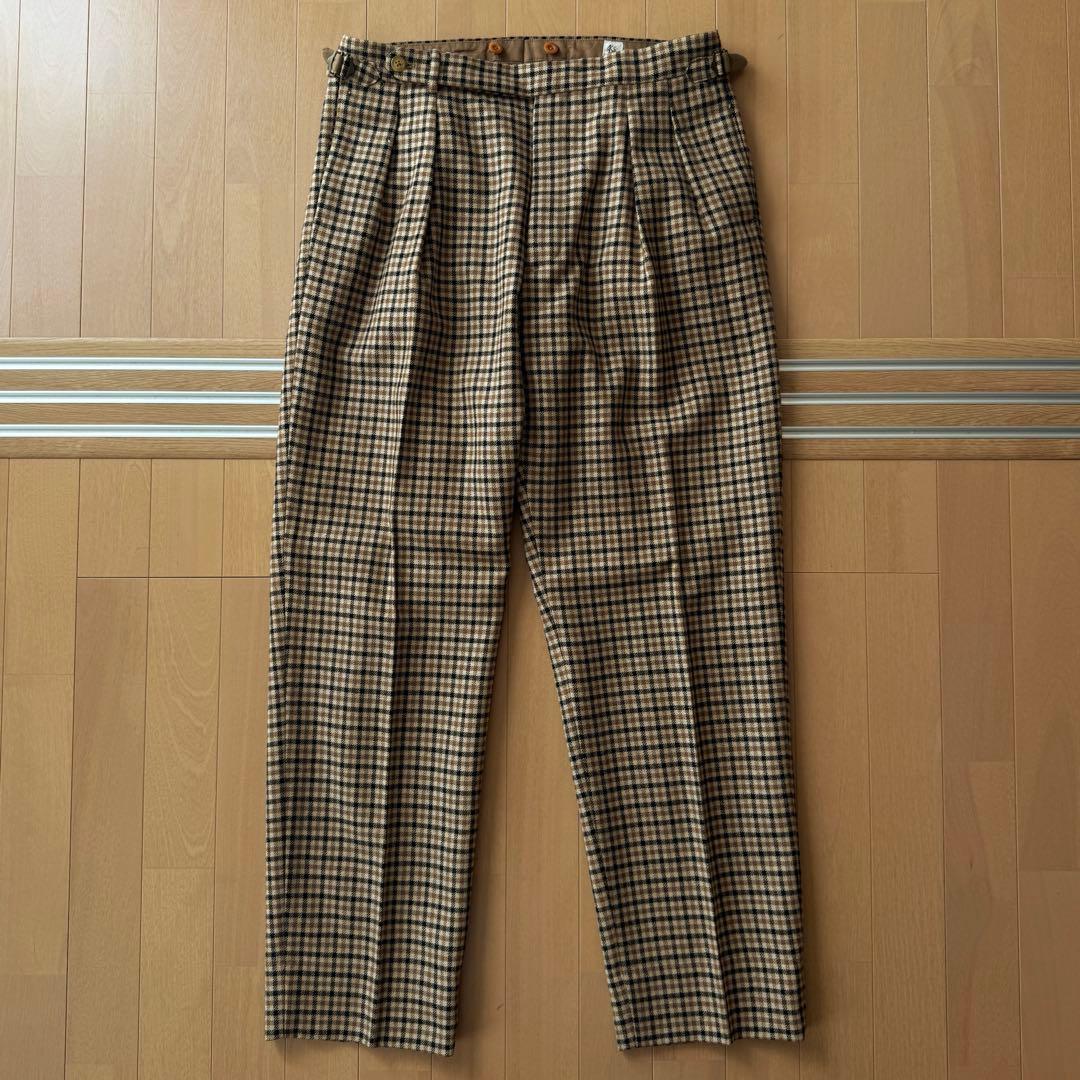 パンツ kaptain sunshine check wool pants