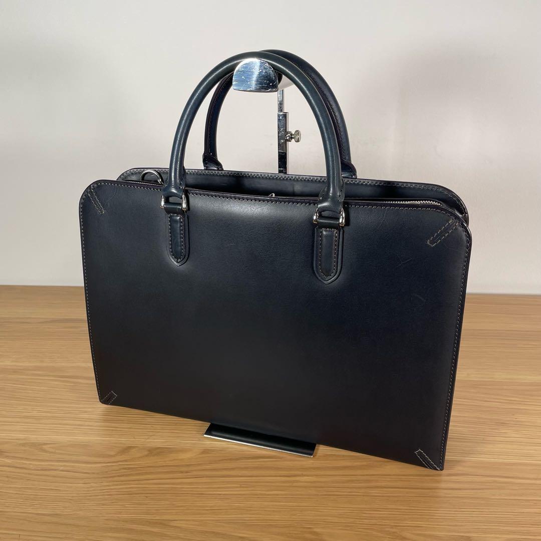 エルゴポック　ビジネスバッグ　ブリーフケース　レザー　ネイビー