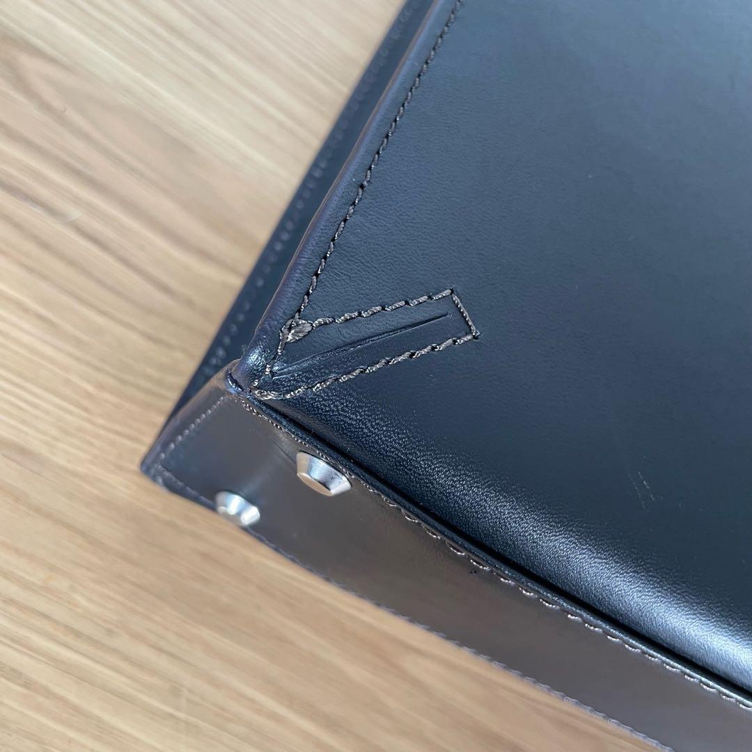 エルゴポック　ビジネスバッグ　ブリーフケース　レザー　ネイビー