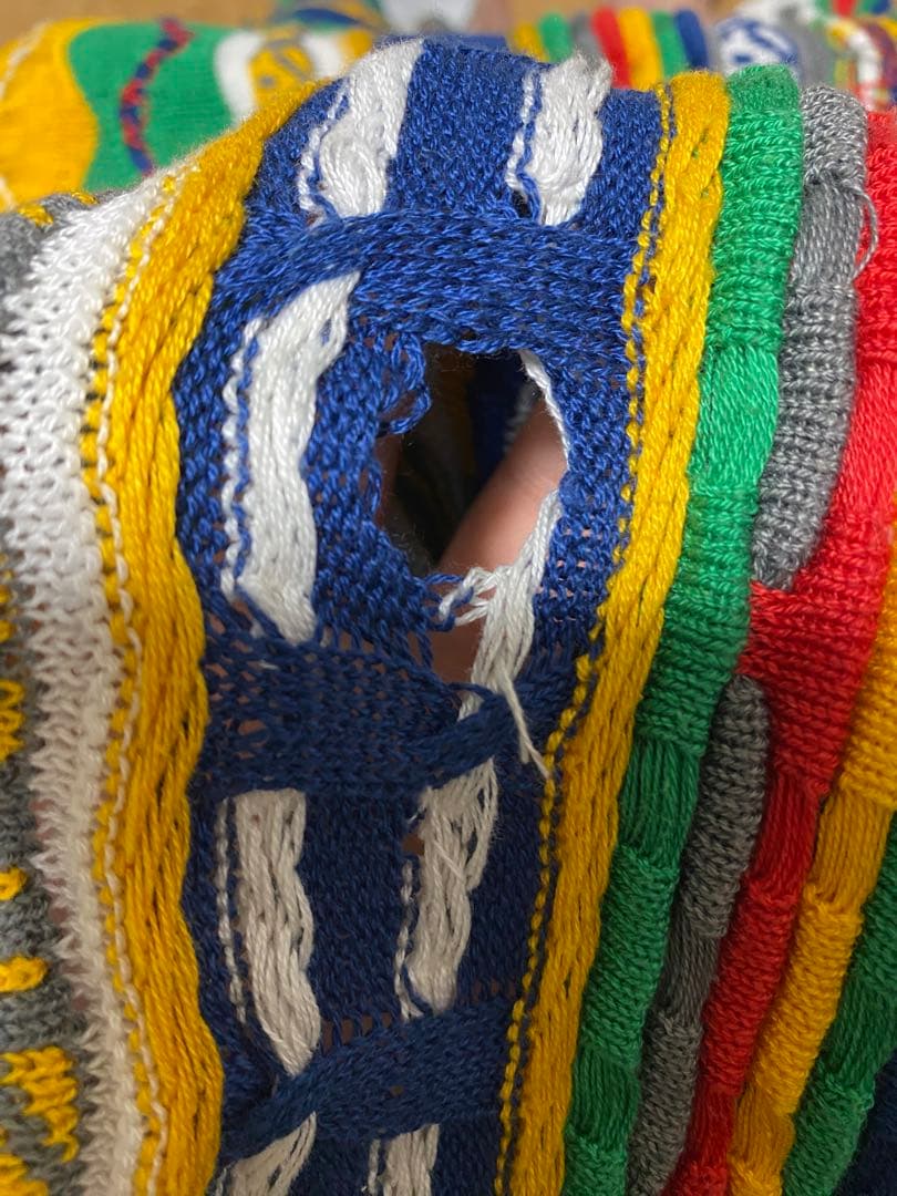 【XL】クージー　COOGI　3D　ニット マルチカラー　総柄 90s