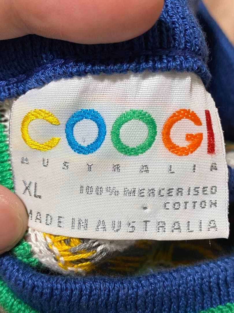 【XL】クージー　COOGI　3D　ニット マルチカラー　総柄 90s