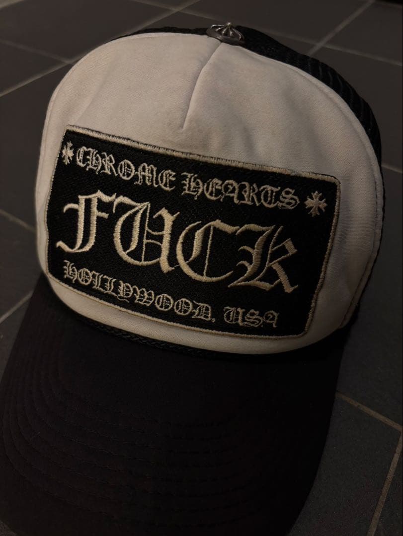 リ*ン様 国内正規品CHROME HEARTS メッシュキャップ ブラック/ホワ