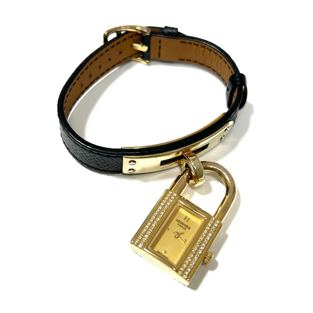 HERMES エルメス ケリーウォッチ ダイヤベゼル レディース腕時計 クオーツ