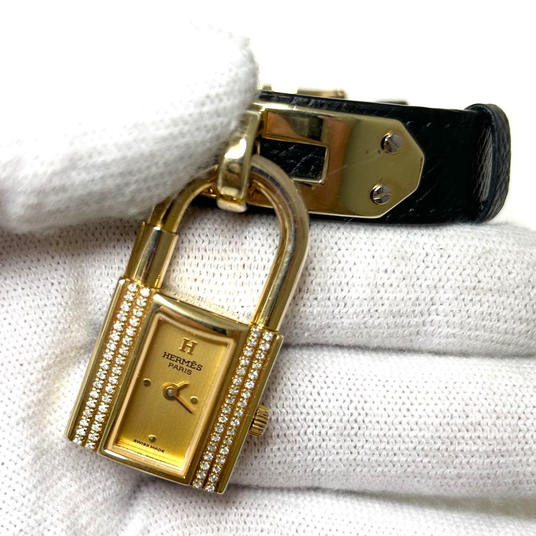HERMES エルメス ケリーウォッチ ダイヤベゼル レディース腕時計 クオーツ