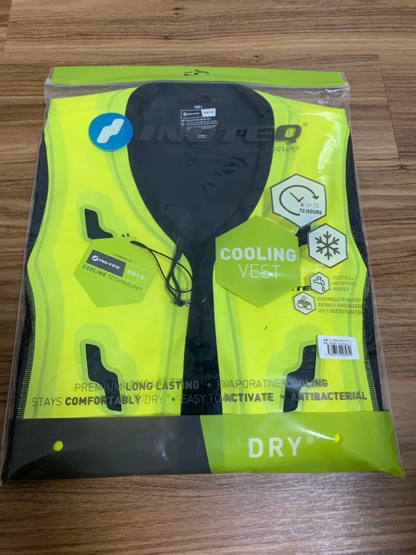 新品未使用 INUTEQ サイズL 注水式冷却ベスト ブラック×イエロー