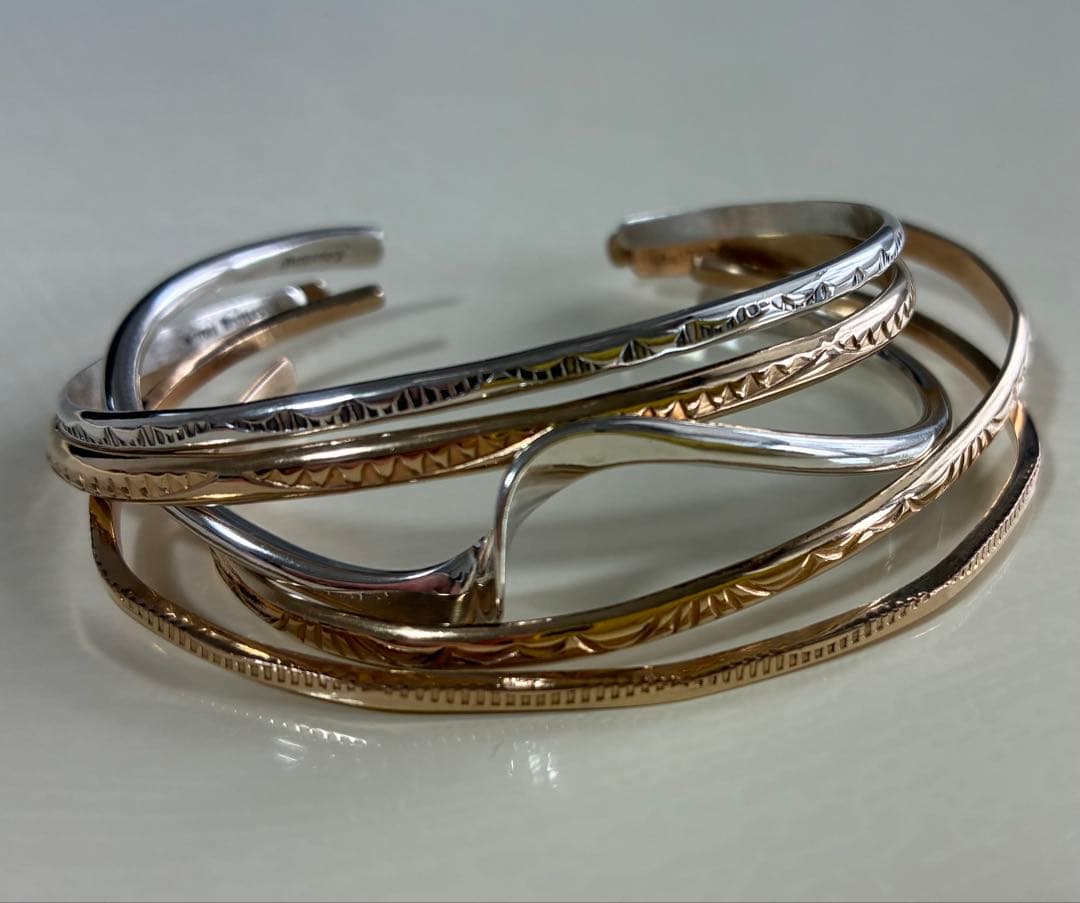 ②インディアンジュエリー バングル ゴールド NAVAJO ナバホ族 ホピ族