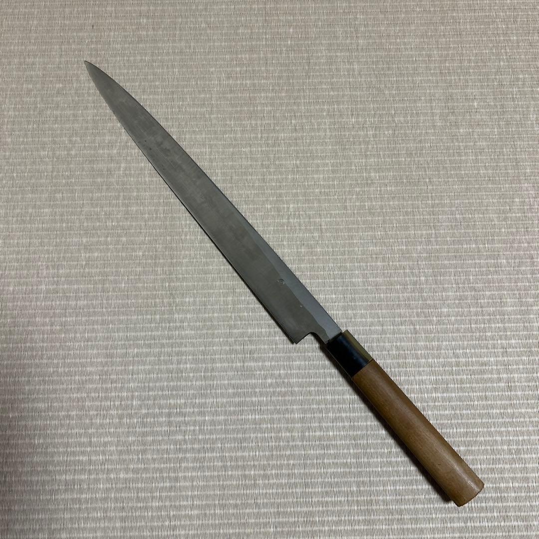 尺一　柳刃　包丁　和包丁　一竿子忠綱　白鋼　黒水牛柄　刺身包丁