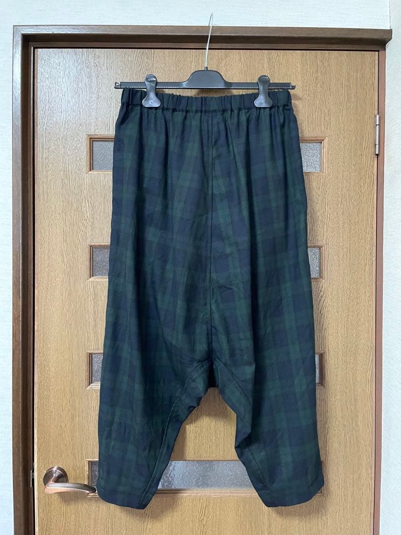 よし ブラックコムデギャルソン チェック柄サルエルパンツ ブラックウォッチ
