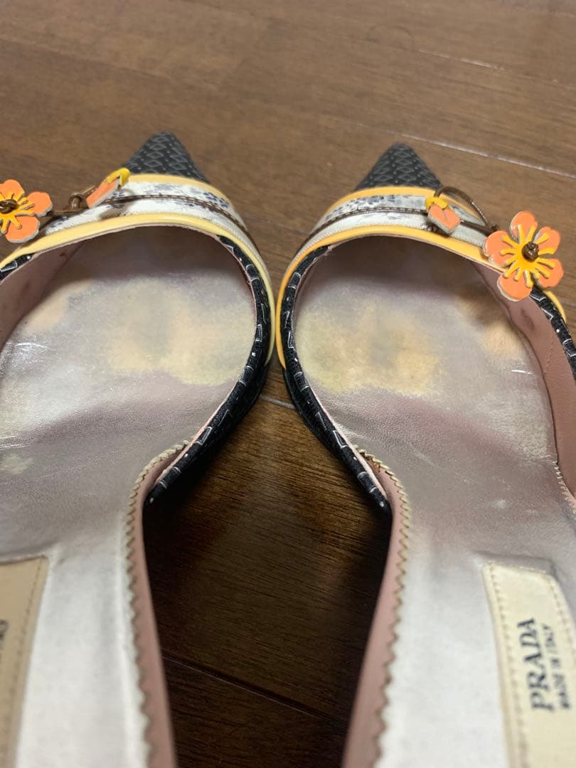 PRADA ヴィンテージ2003年春夏 ミュール　和柄、着物生地