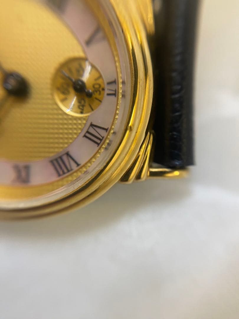 CELINE ネイビー レザー アナログ時計