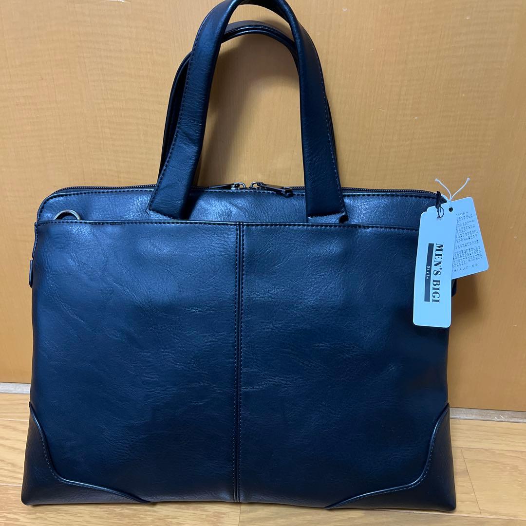 メンズビギ　フェイクレザー3WAYバッグ　ブリーフケース