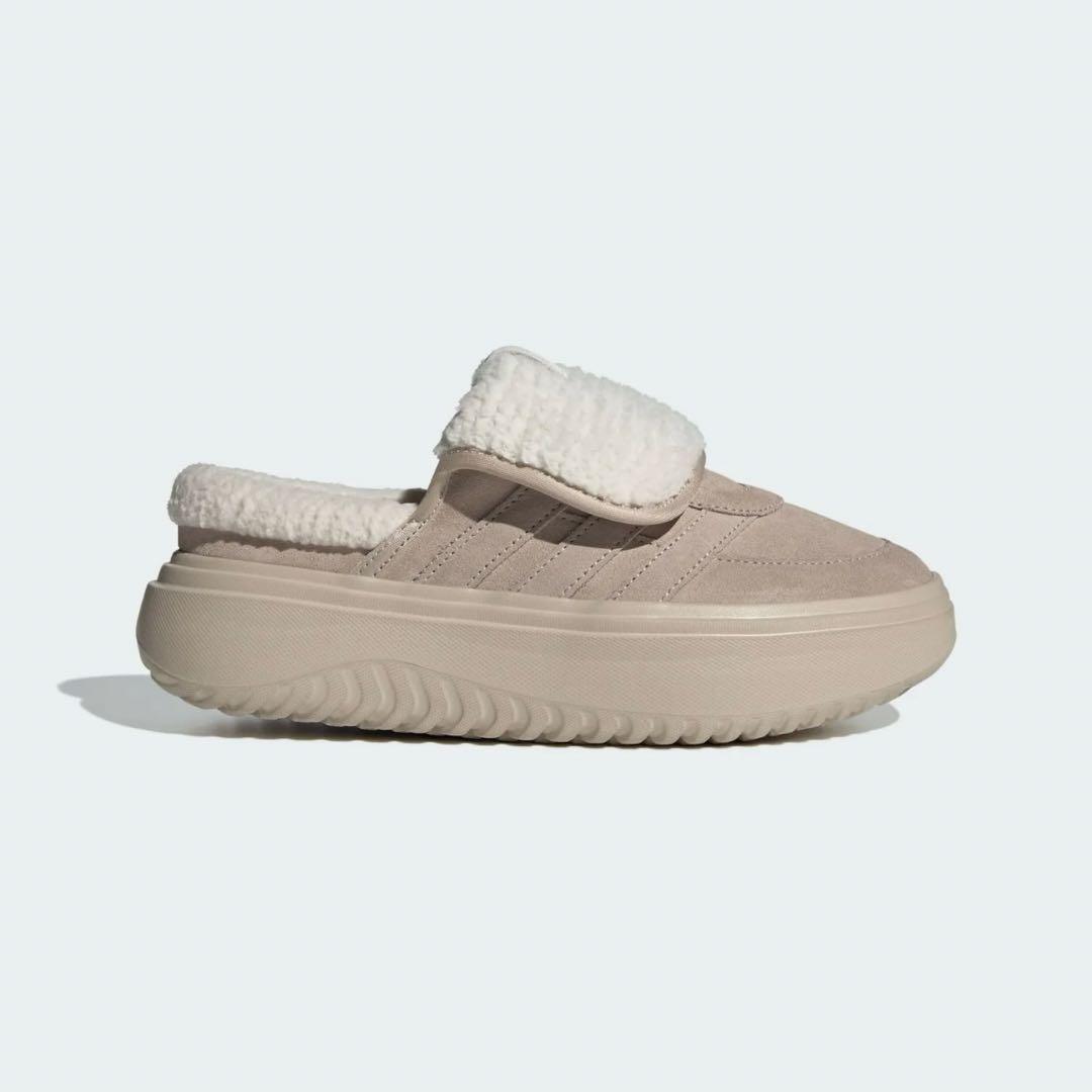 【韓国限定】adidas アディダス23.5㎝ ボア付き サンダル ベージュ