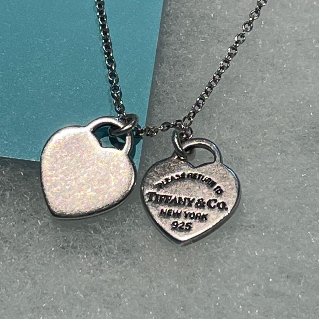 ティファニー レッド ダブル ハート タグ ペンダント ネックレス