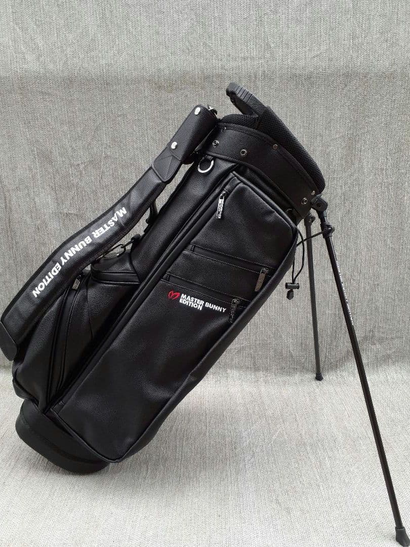 お買い得 正規品 マスターバニースタンド式キャディバッグ 本革の 様な素材