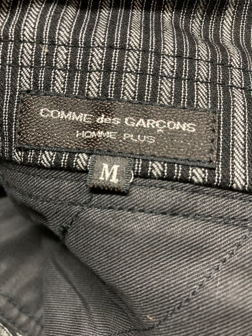 コムデギャルソンオムプリュス　ストライプデザイン　ハイウェストワークパンツ