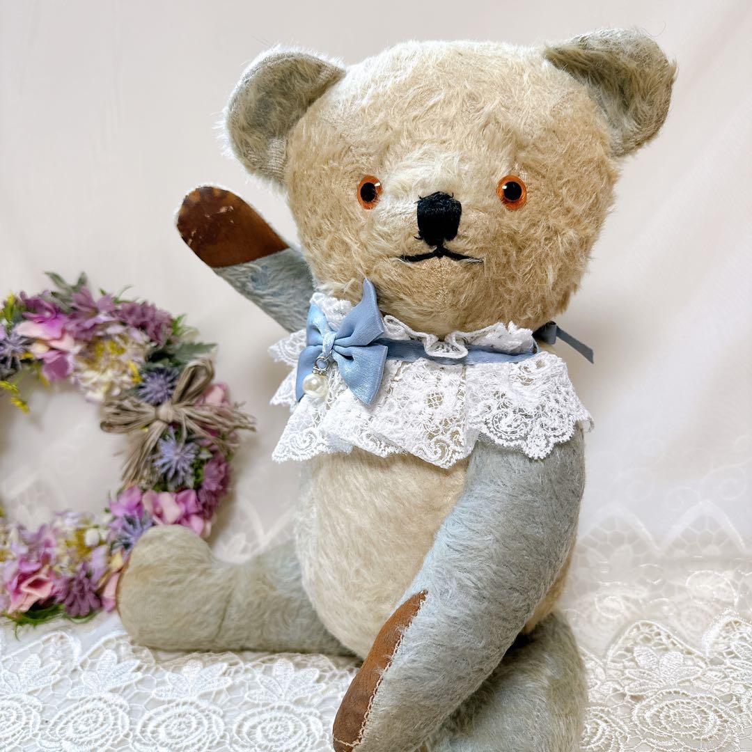 チャーリー 様　❤️ブルー×ホワイトのアンティークベア❤️テディベア