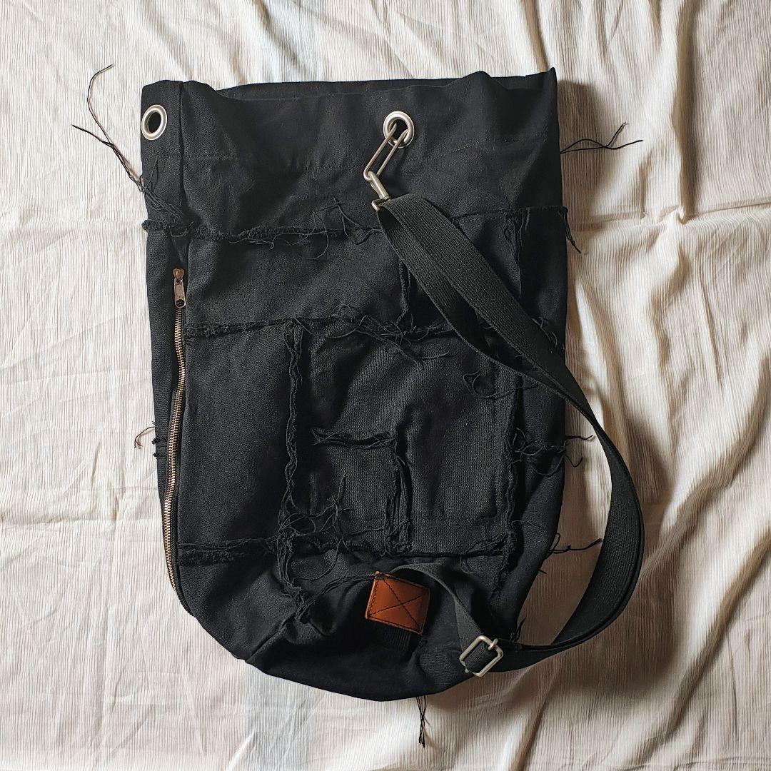 17ss ジュンヤワタナベ　ワンショルダードラムバッグ　パッチワーク　ダック地