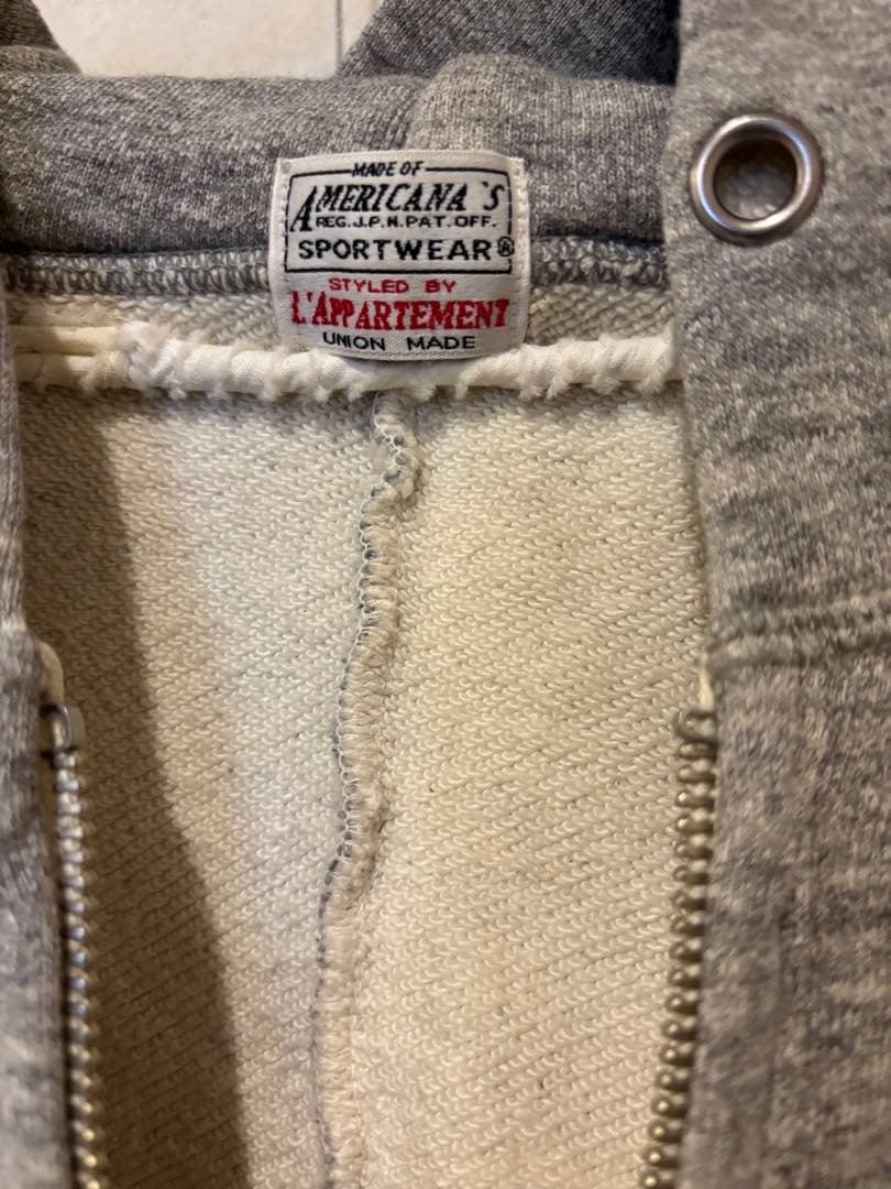 グレー ダブルジップパーカー