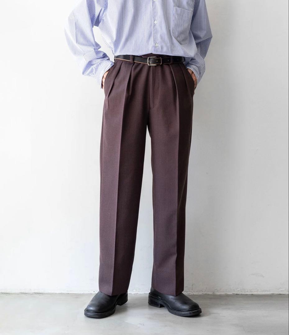 interim Limited Fade Brown 2-Tuck スラックス