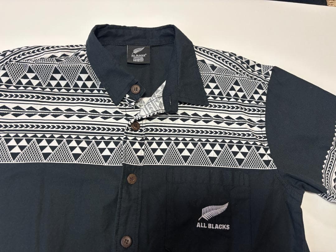 日本未発売品 オールブラックス ハワイアンシャツ ブラック　XL