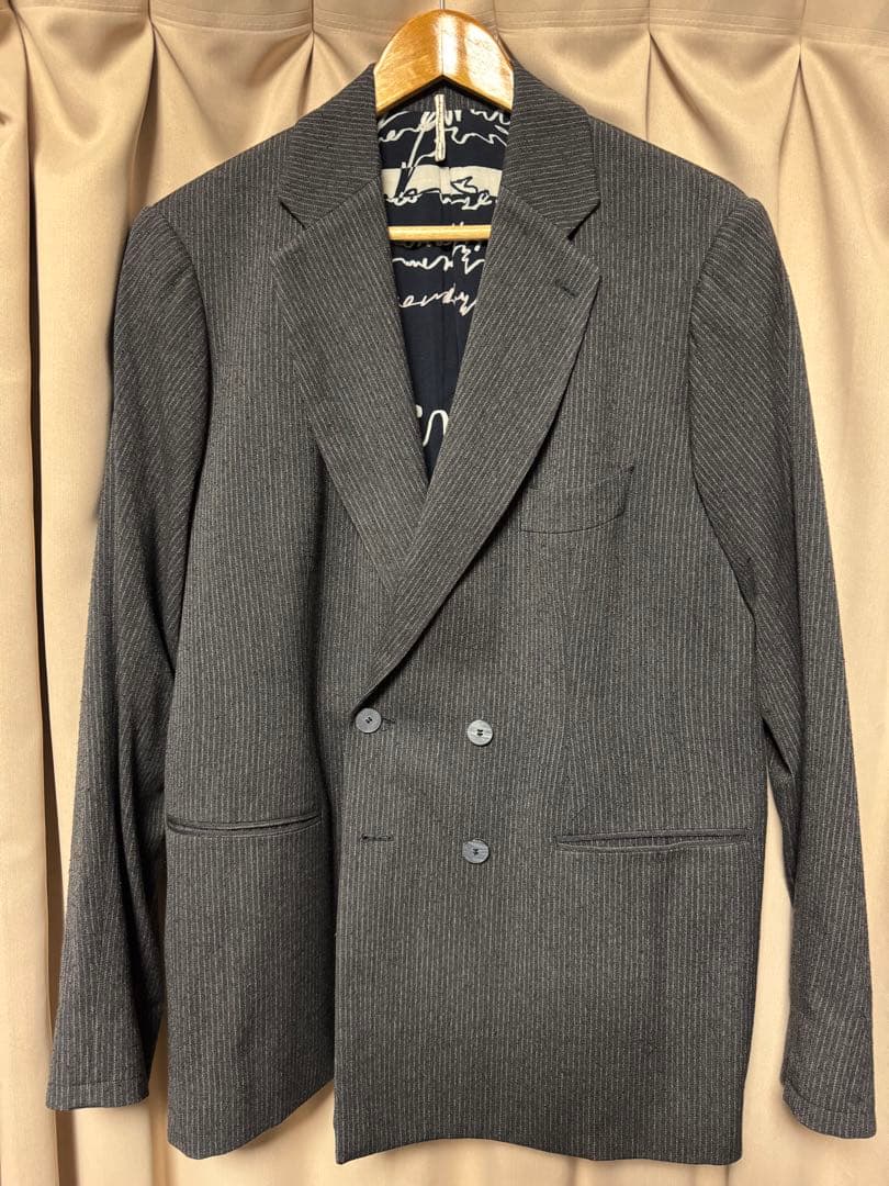 m's braque ストライプ柄 ダブルブレスト テーラードジャケット