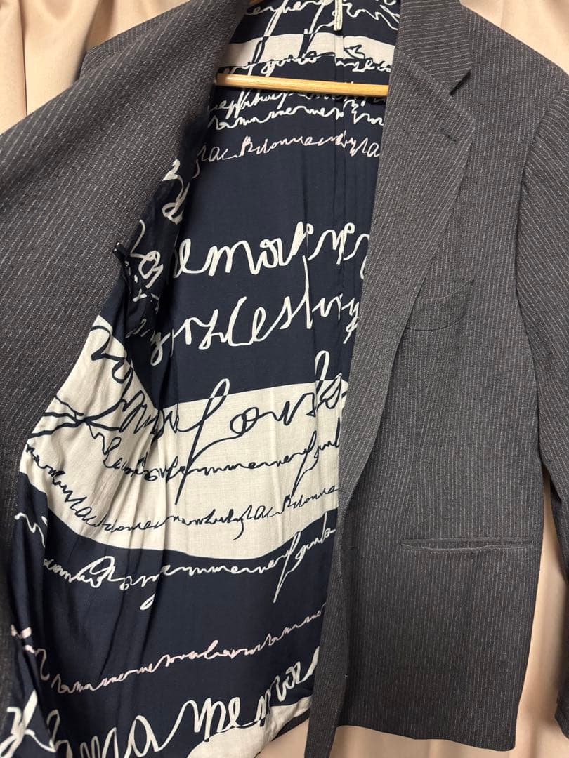 m's braque ストライプ柄 ダブルブレスト テーラードジャケット