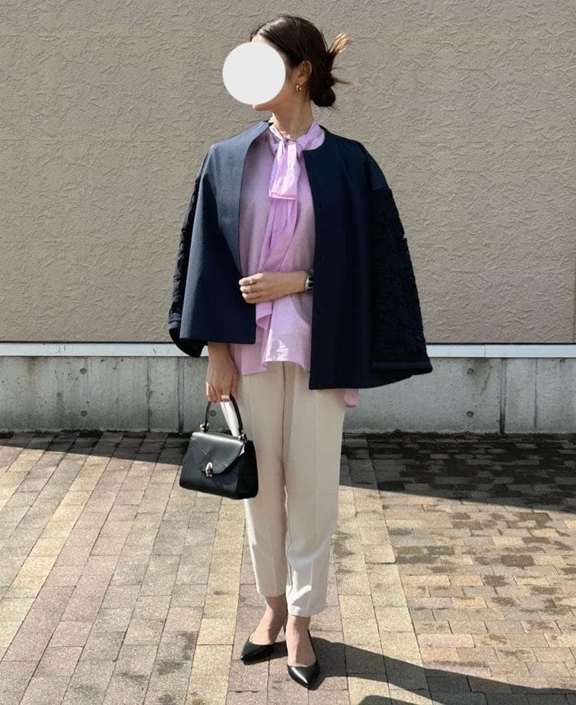 美品 ドゥロワー 7万円 オーガンジー素材リボンシャツ ブラウス Drawer