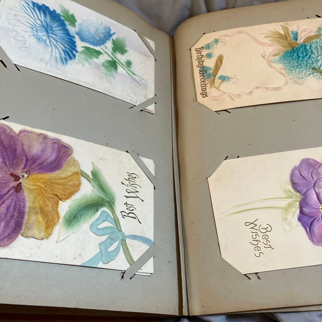 イギリスアンティークポストカードアルバム　薔薇好きさんへ　フランスアンティーク