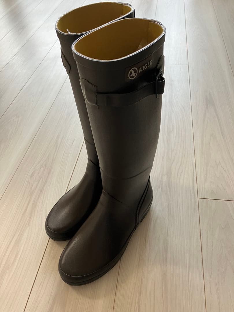 新品未使用 AIGLE レインブーツ ブラウン 35(22.5cm)フランス製